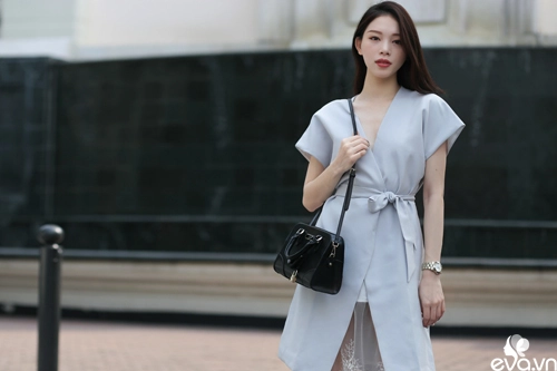Phối hợp màu ghi cho nàng công sở thêm thanh lịch cuối năm