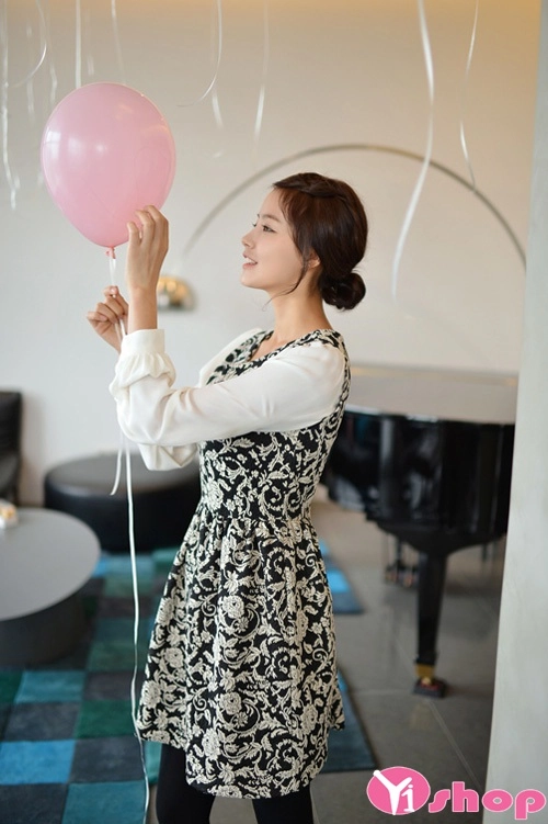 Váy đầm liền thân dáng xòe đẹp đáng yêu
