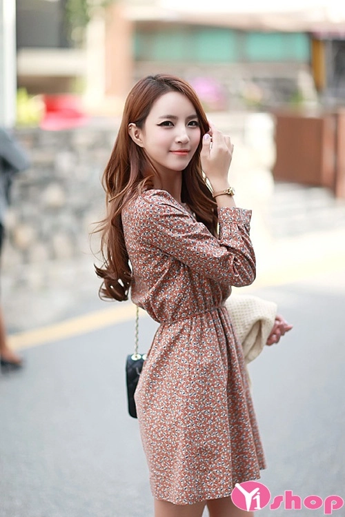 Váy đầm liền thân dáng xòe đẹp đáng yêu
