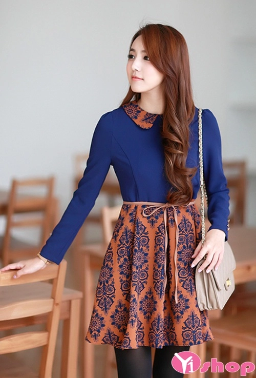 Váy đầm liền thân dáng xòe đẹp đáng yêu