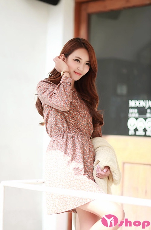 Váy đầm liền thân dáng xòe đẹp đáng yêu