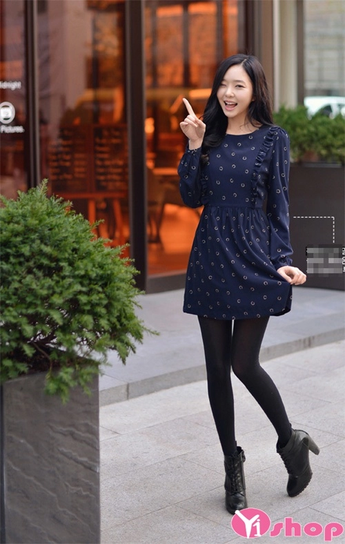 Váy đầm liền thân dáng xòe đẹp đáng yêu