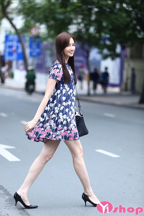 Váy đầm liền thân xòe công sở đẹp
