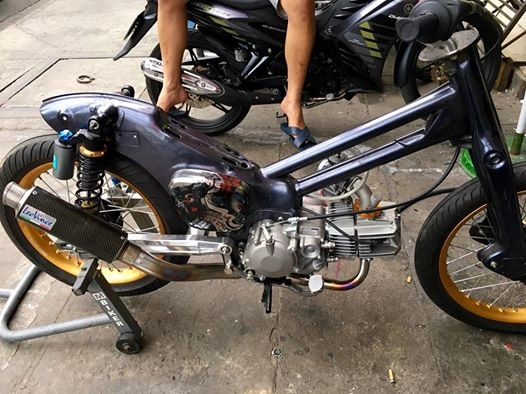 Cận cảnh siêu cub độ gác máy daytona anima 4val 190cc