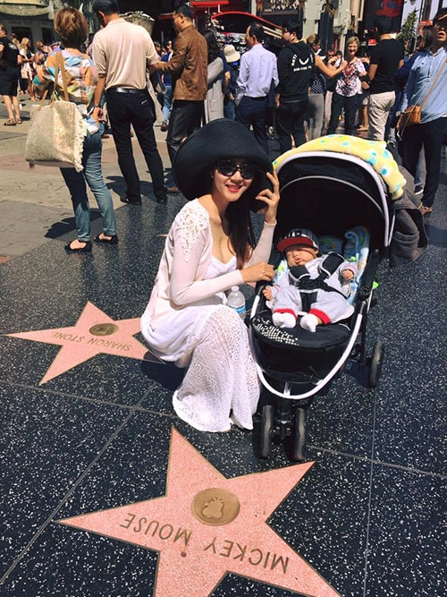 Ngọc quyên và con trai đi hollywood sau sinh nhật ngọt ngào