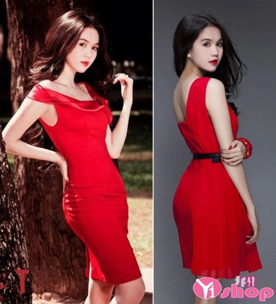 Váy đầm liền thân màu đỏ lộng lẫy cho nàng dự sự kiện
