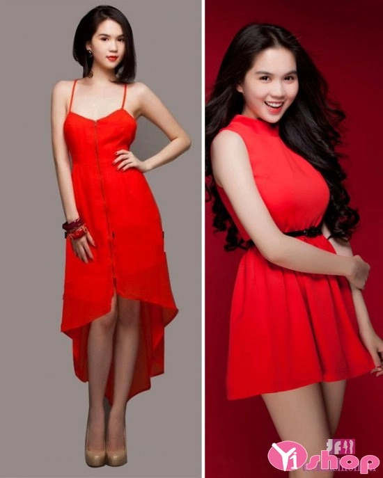 Váy đầm liền thân màu đỏ lộng lẫy cho nàng dự sự kiện