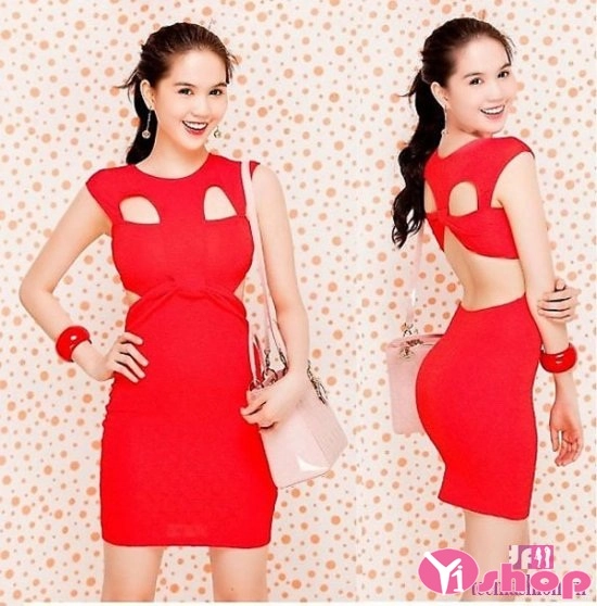 Váy đầm liền thân màu đỏ lộng lẫy cho nàng dự sự kiện