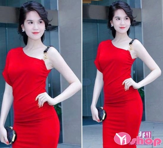 Váy đầm liền thân màu đỏ lộng lẫy cho nàng dự sự kiện