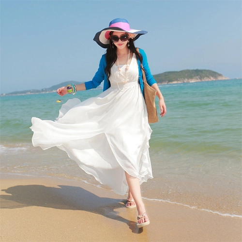 Váy maxi vải voan đẹp cho cô nàng điệu đà dạo biển đón nắng