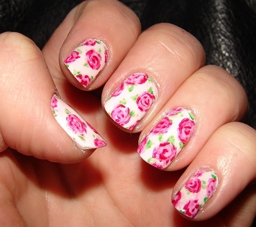 Nail hoa hồng đẹp dễ thương cho nàng ngọt ngào tinh tế