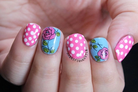 Nail hoa hồng đẹp dễ thương cho nàng ngọt ngào tinh tế