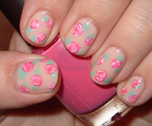 Nail hoa hồng đẹp dễ thương cho nàng ngọt ngào tinh tế