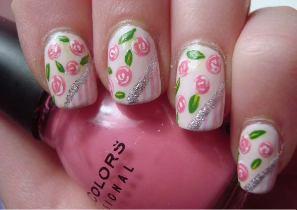 Nail hoa hồng đẹp dễ thương cho nàng ngọt ngào tinh tế