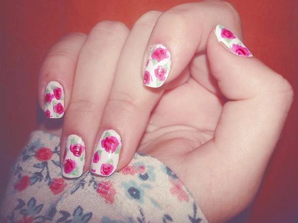 Nail hoa hồng đẹp dễ thương cho nàng ngọt ngào tinh tế