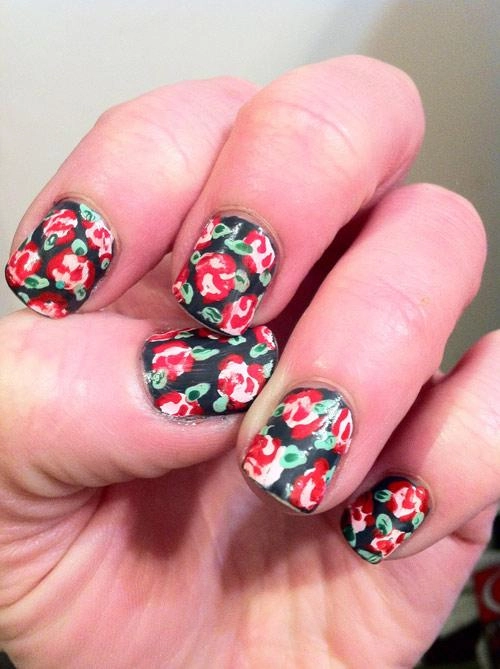 Nail hoa hồng đẹp dễ thương cho nàng ngọt ngào tinh tế