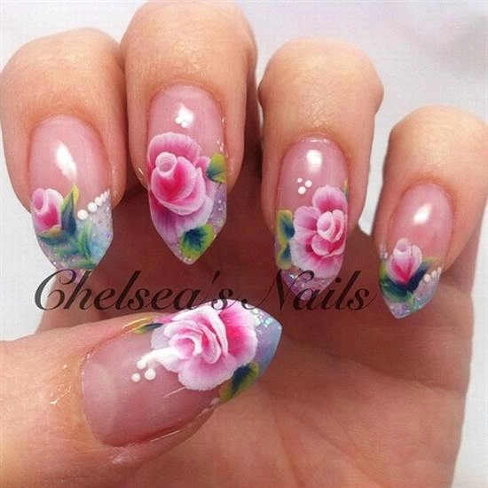 Nail hoa hồng đẹp dễ thương cho nàng ngọt ngào tinh tế