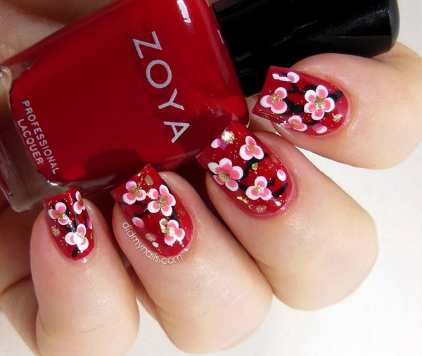 Nail hoa hồng đẹp dễ thương cho nàng ngọt ngào tinh tế