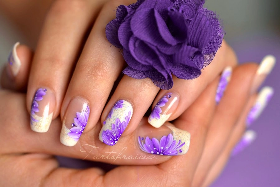 Những kiểu móng tay nail màu tím đẹp giành riêng cho cô dâu lãng mạn quyến rũ