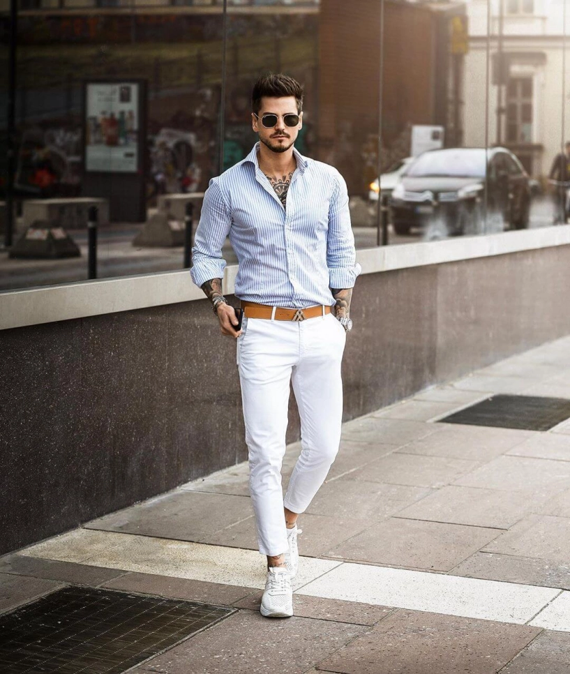 4 gợi ý phối đồ cùng quần chinos trắng giúp chàng định hình vẻ ngoài thật phong cách