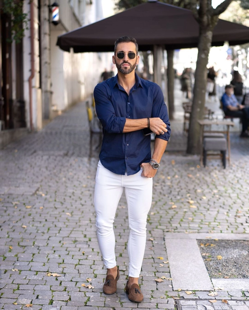 5 cách phối quần jeans trắng giúp chàng định hình style trẻ trung