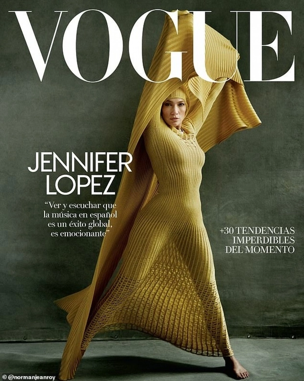 Thân hình nóng bỏng của jennifer lopez trên tạp chí vogue mexico